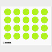neon green slik leuk kinder feest ronde sticker (Vel)