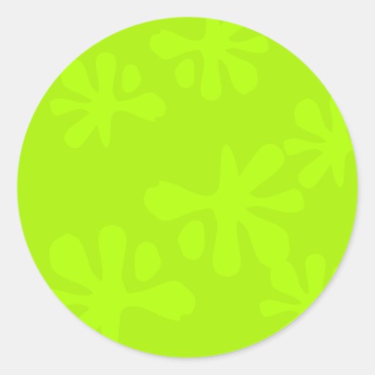 neon green slik leuk kinder feest ronde sticker (Voorkant)
