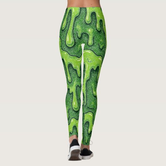 Neon Green Slime Drip Leggings (Achterkant)