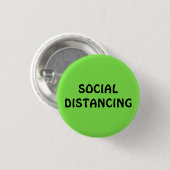 Neon Green Social Distancing Ronde Button 3,2 Cm (Voorkant /achterkant)