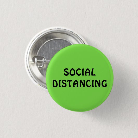 Neon Green Social Distancing Ronde Button 3,2 Cm (Voorkant /achterkant)