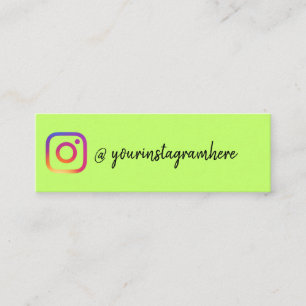 Neon Green Social Media Influencer Instagram Mini Visitekaartje
