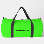 Neon Green Solid Color Aangepaste naam Plunjezak (Voorkant)