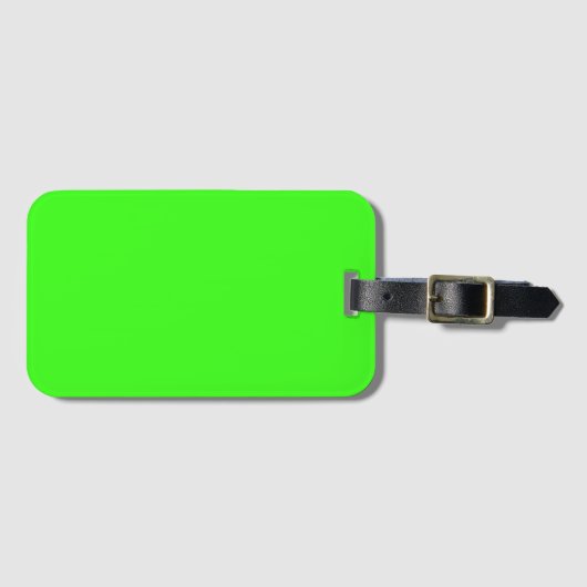 Neon Green Solid Color Bagagelabel (Voorkant (horizontaal))
