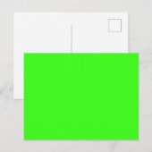 Neon Green Solid Color Briefkaart (Voorkant / Achterkant)
