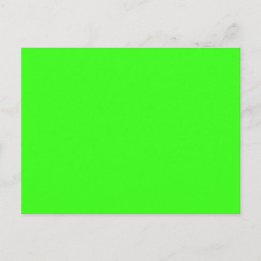 Neon Green Solid Color Briefkaart (Voorkant)
