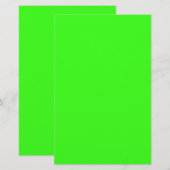 Neon Green Solid Color Briefpapier (Voorkant / Achterkant)