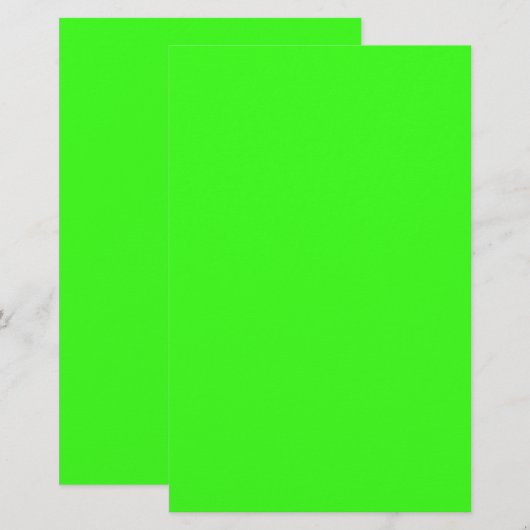 Neon Green Solid Color Briefpapier (Voorkant / Achterkant)