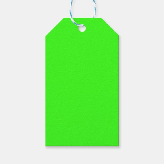 Neon Green Solid Color Cadeaulabel (Voorkant)