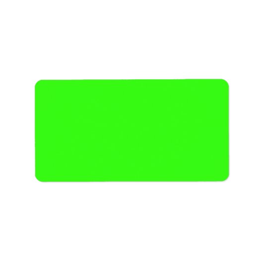 Neon Green Solid Color Etiket (Voorkant)