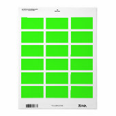 Neon Green Solid Color Etiket (Full Sheet)