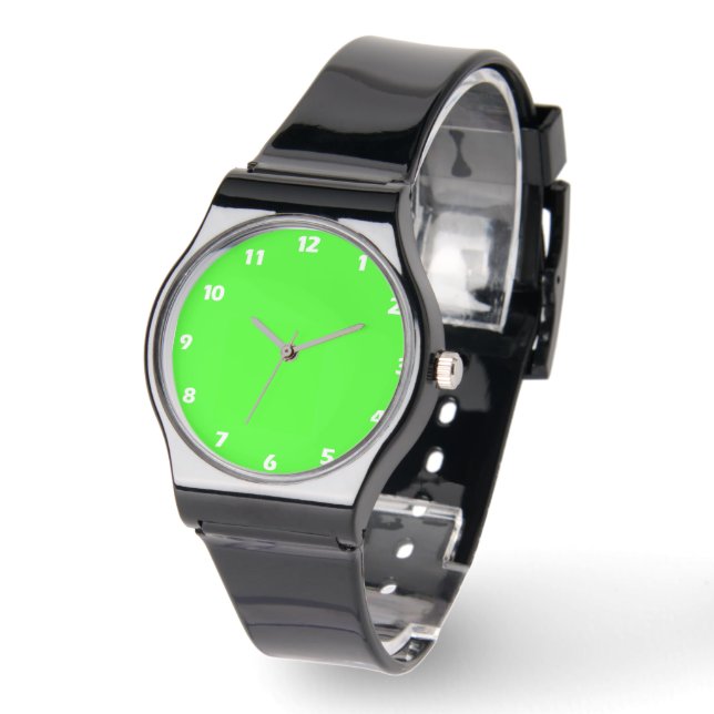 Neon Green Solid Color Horloge (Hoek)
