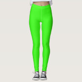 Neon Green Solid Color Leggings (Voorkant)
