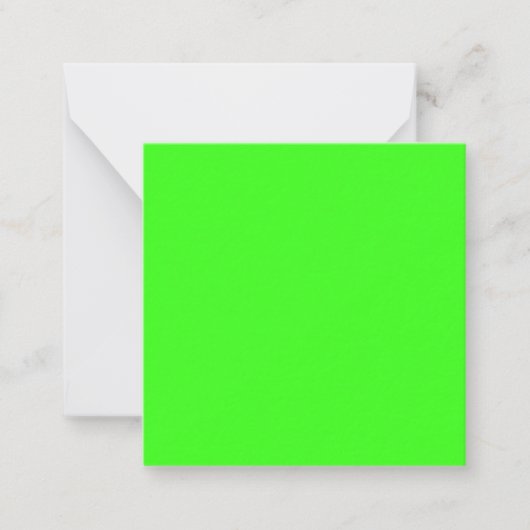 Neon Green Solid Color Notitiekaartje (Voorkant)