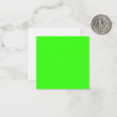 Neon Green Solid Color Notitiekaartje (Voorkant / Achterkant in situ)
