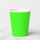 Neon Green Solid Color Papieren Bekers (Achterkant)