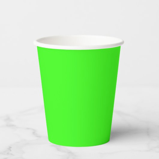 Neon Green Solid Color Papieren Bekers (Voorkant)