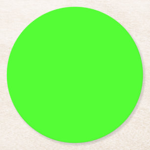 Neon Green Solid Color Ronde Kartonnen Onderzetter