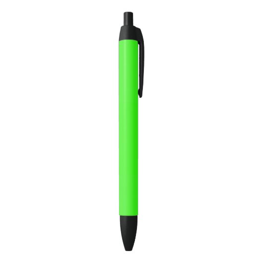 Neon Green Solid Color Zwarte Inkt Pen (Achterkant (Verticaal))