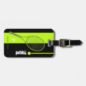 Neon Green Sport Tennis gepersonaliseerd Bagagelabel (Voorkant horizontaal)