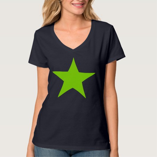 Neon Green Star Design T-shirt (Voorkant)