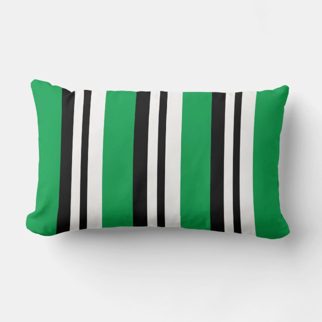 Neon Green Stripe Reversible Pillow Kussen (Voorkant)