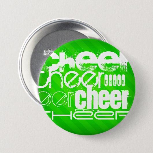 Neon Green Stripes Ronde Button 7,6 Cm (Voorkant /achterkant)