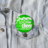 Neon Green Stripes Ronde Button 7,6 Cm (In situ)