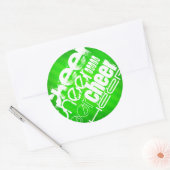 Neon Green Stripes Ronde Sticker (Envelop)