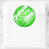 Neon Green Stripes Ronde Sticker (Tas)