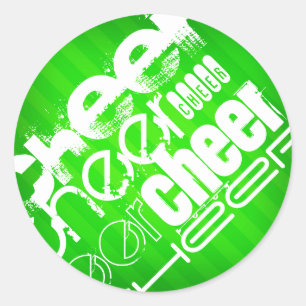 Neon Green Stripes Ronde Sticker