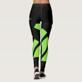 Neon Green Team/Club Leggings met Fake Shorts (Achterkant)