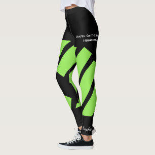 Neon Green Team/Club Leggings met Fake Shorts