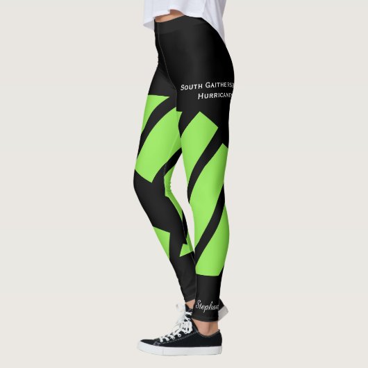 Neon Green Team/Club Leggings met Fake Shorts (Links)