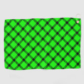 Neon Green Traditionele Tartanpatroonstijl Golfhanddoek (Horizontaal)