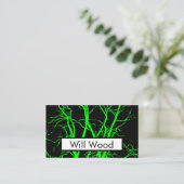 Neon Green Tree Branches Decoratief Koel Abstract Visitekaartje (Staand voorkant)