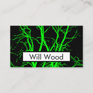 Neon Green Tree Branches Decorative Cool Abstract Visitekaartje