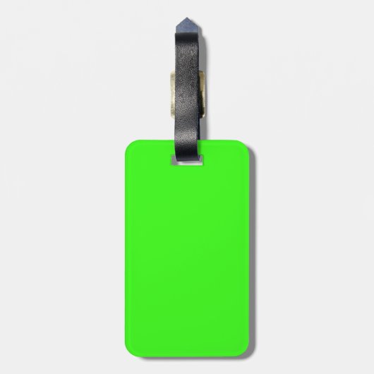 Neon Green Upscale-zwart-wit Bagagelabel (Achterkant verticaal)