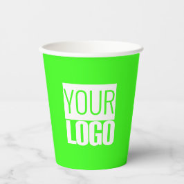 Neon Green - Voeg gewaagde logo papieren bekers to