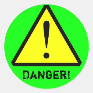 Neon Green Warning Symbool Sticker