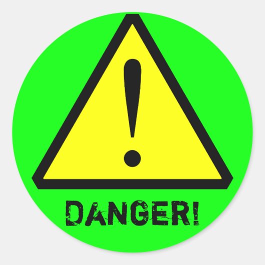 Neon Green  Warning Symbool Sticker (Voorkant)