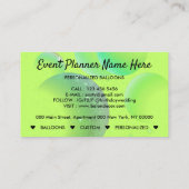 Neon Green Waterverf Balloons Visitekaartje (Achterkant)