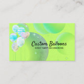 Neon Green Waterverf Balloons Visitekaartje (Voorkant)