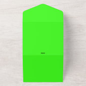Neon Green Wedding All-in-One Uitnodigen – Aanpass All In One Uitnodiging (Buitenkant)