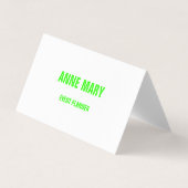 Neon Green White Custom Color Wedding Event Trendy Visitekaartje (Voorkant)