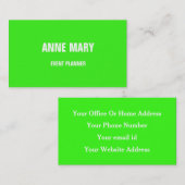 Neon Green White - evenementen met kleurrijke brui Visitekaartje (Voorkant / Achterkant)