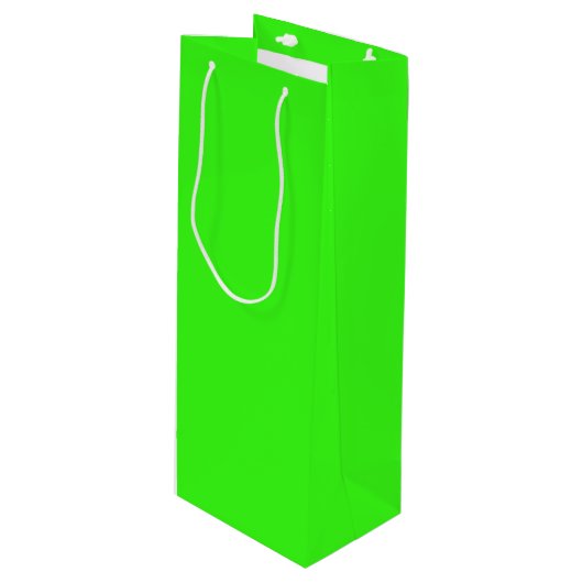 Neon Green Wijn Cadeautas (Voorkant Gekanteld)