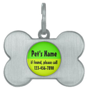 Neon Green/Yellow Custom Pet Safety Label Huisdieren Naamplaatje