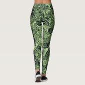 Neon Green Yoga Zen Floral Paisley Mandala Pattern Leggings (Achterkant)