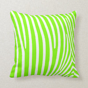 Neon Green Zebra Pattern Kussen